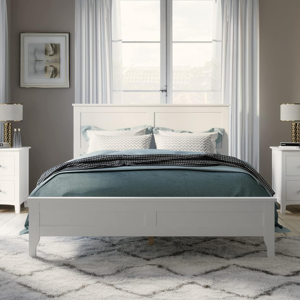 White Solid Wood 3 Pcs Full Bedroom Sets (Old SKU:BS315100AAK)