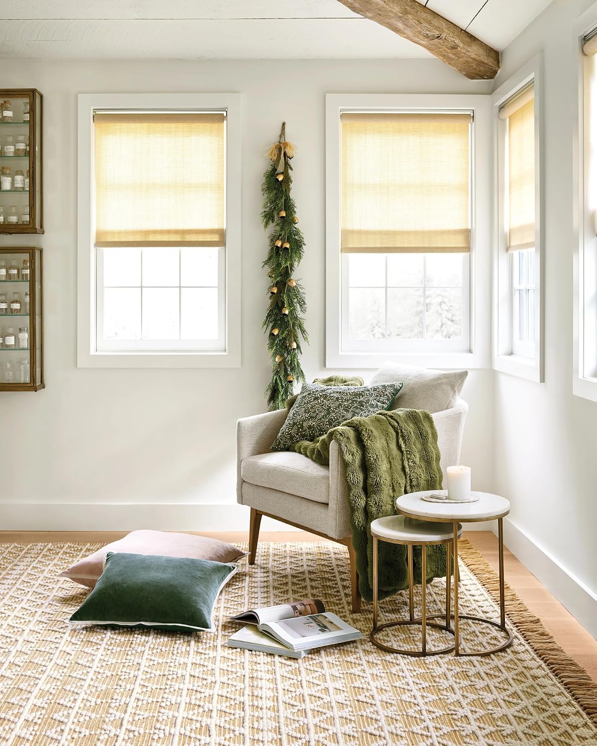 Pine Cone Hill Fab Faux Olive Throw, 50' x 70', Green Solid Pattern