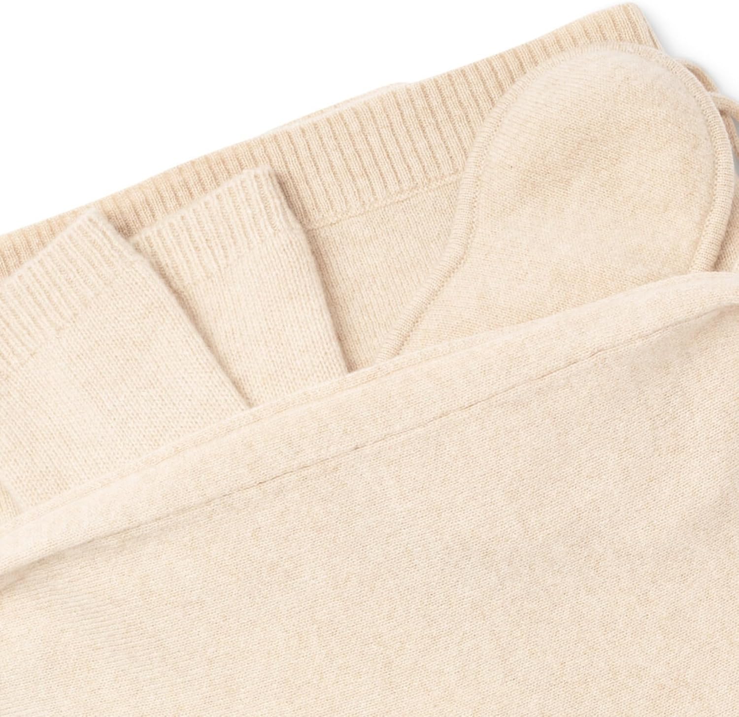 Jet&Bo 100% Pure Cashmere Travel Set: Blanket, Eye Mask, Socks, Carry/Pillow Case Natural in Gift Box