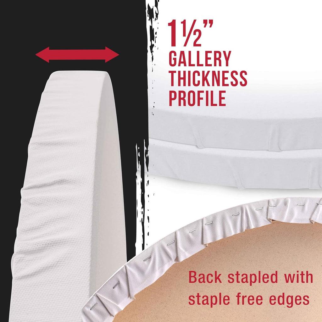 U.S. Art Supply 36 inch Diameter Round Gallery Depth 1-1/2' Profile Stretched Canvas 2-Pack - Acrylic Gesso Triple Primed 12-Ounce 100% Cotton Acid-Free Back Stapled Pouring Art