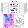11x14 Pre Drawn Sneakers Canvas 28 Pack Sip And Paint Kit Bulk Classroom Art Supplies Homeschool Group Activity Festival Project