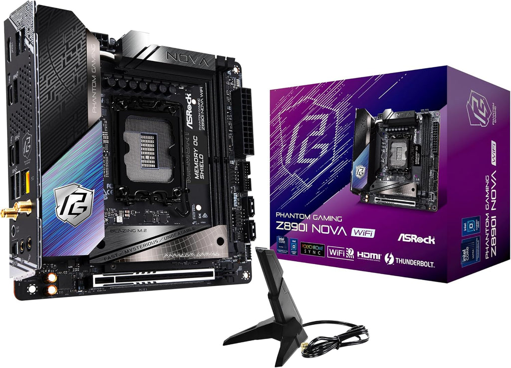 ASRock Intel Core Ultra Z890 LGA1851 RL-ILM Mini ITX Motherboard Phantom Gaming Z890i Nova WiFi 7 DDR5 9466 MHz 128 GB