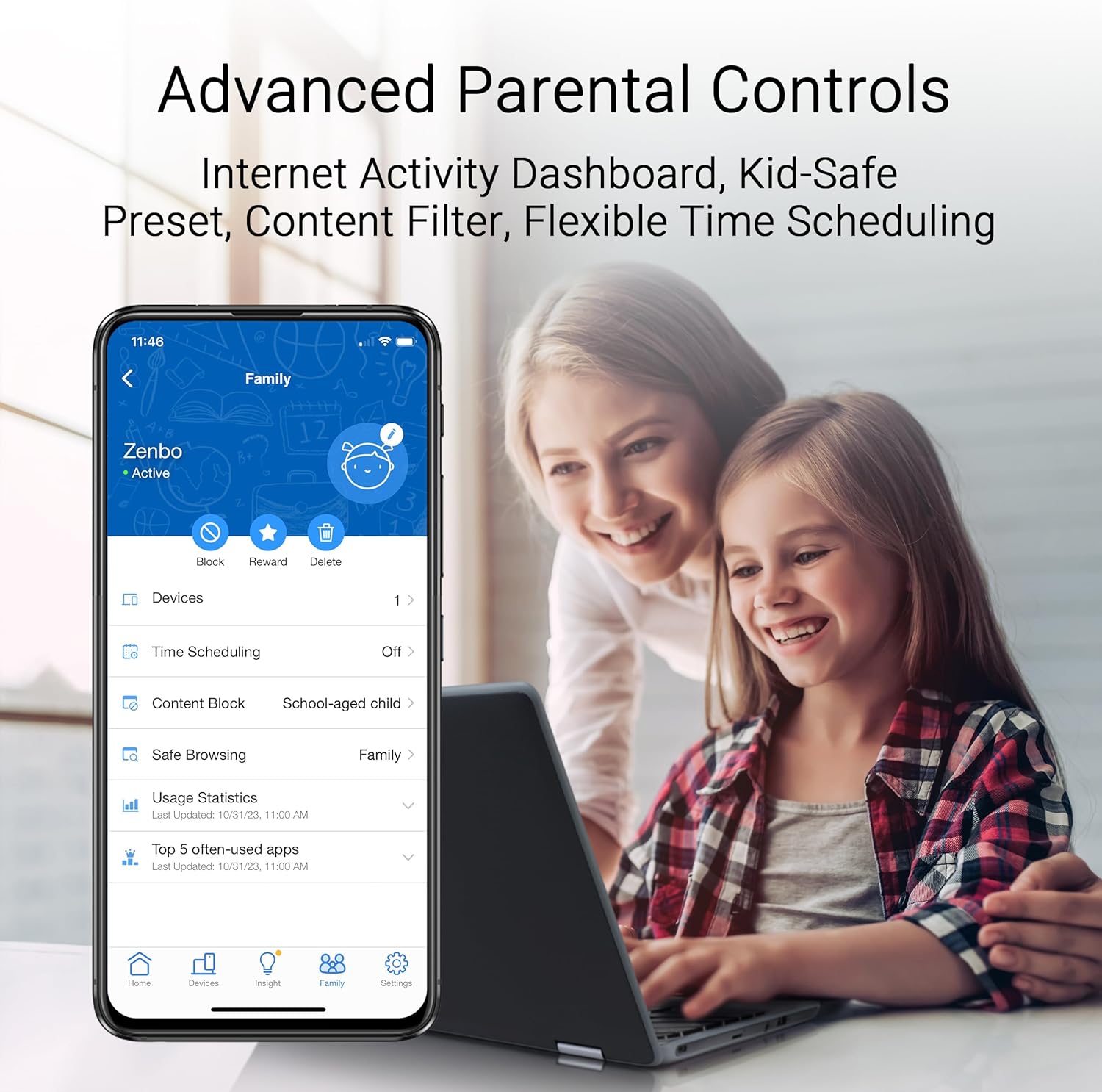 ASUS ZenWiFi BD5 Dual-Band WiFi 7 Mesh, 5000 Mbps, 6800 sq.ft (3pk), Dual 2.5G Ports, Security and Parental Controls Included, Smart Home Master SSIDs (Renewed)