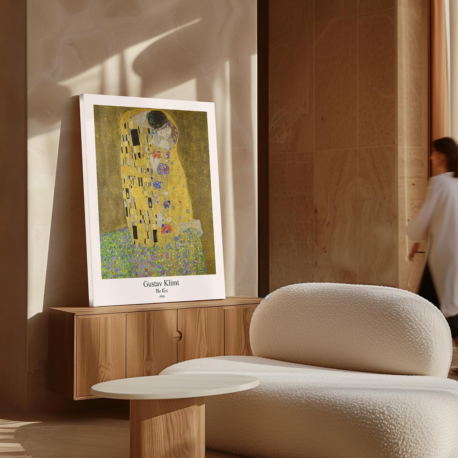 Poster Master Vintage Gustav Klimt Canvas - Retro The Kiss Print - Abstract Symbolism - Aesthetic Art - Classic Painting - Art Nouveau Living Room Wall Decor - 24x32 STRETCHED Canvas