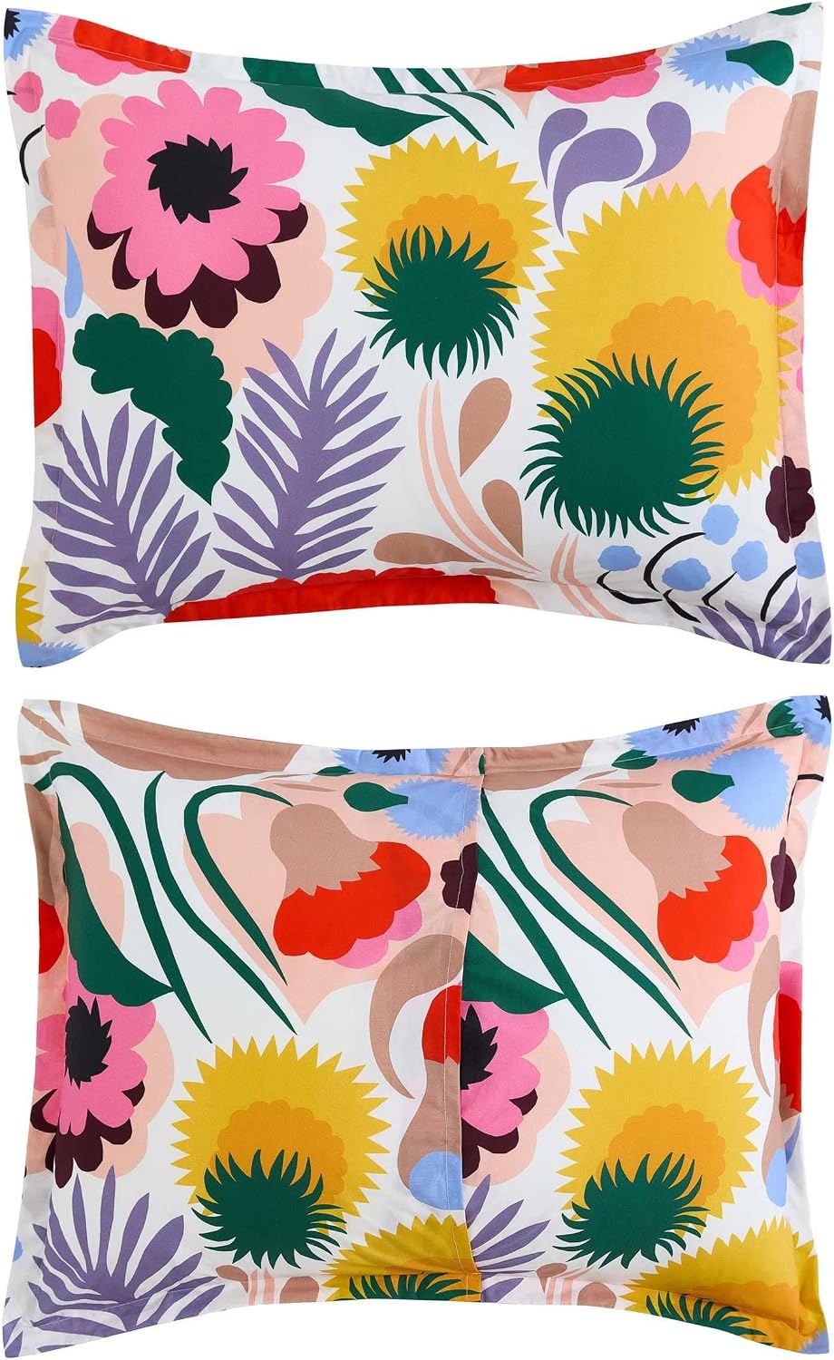 Marimekko - Full/Queen Duvet Cover Set, Cotton Percale Reversible Bedding with Matching Shams, Floral Home Decor (Ojakellukka Multicolor, Full/Queen)
