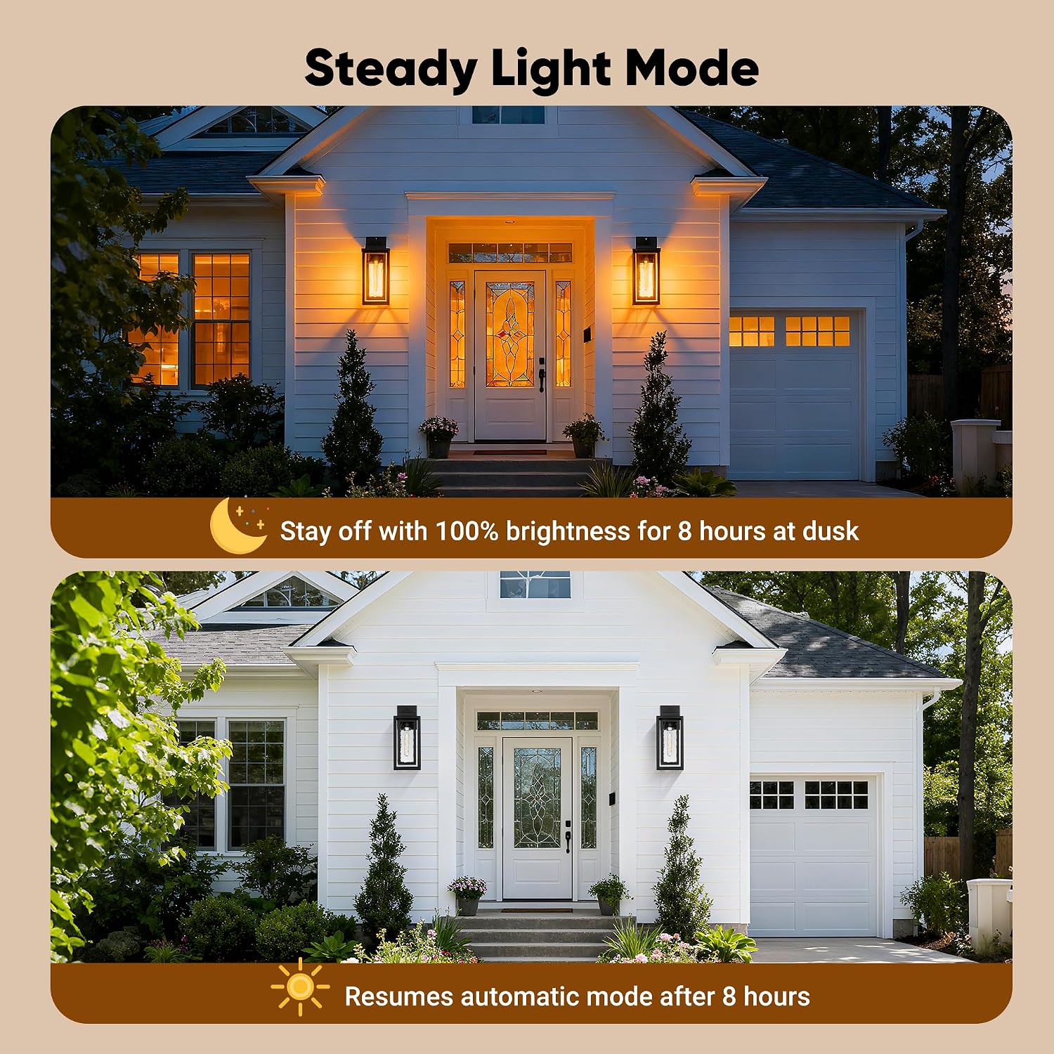 WIHTU Motion Sensor Exterior Porch Light Fixtures, Water Ripple Outdoor Wall Lantern, 2 Pack Sensor Wall Sconce Lights, Waterproof Outside Lantern Lamp, Porch Lamp for Garage, Doorway(Bulb Included)