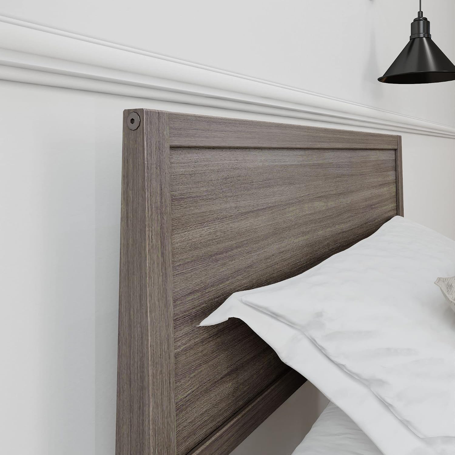 Plank+Beam Solid Wood Twin Bed Frame with Panel Headboard, Modern Twin Platform Bed with Wood Slat Support, No Box Spring Needed, Clay