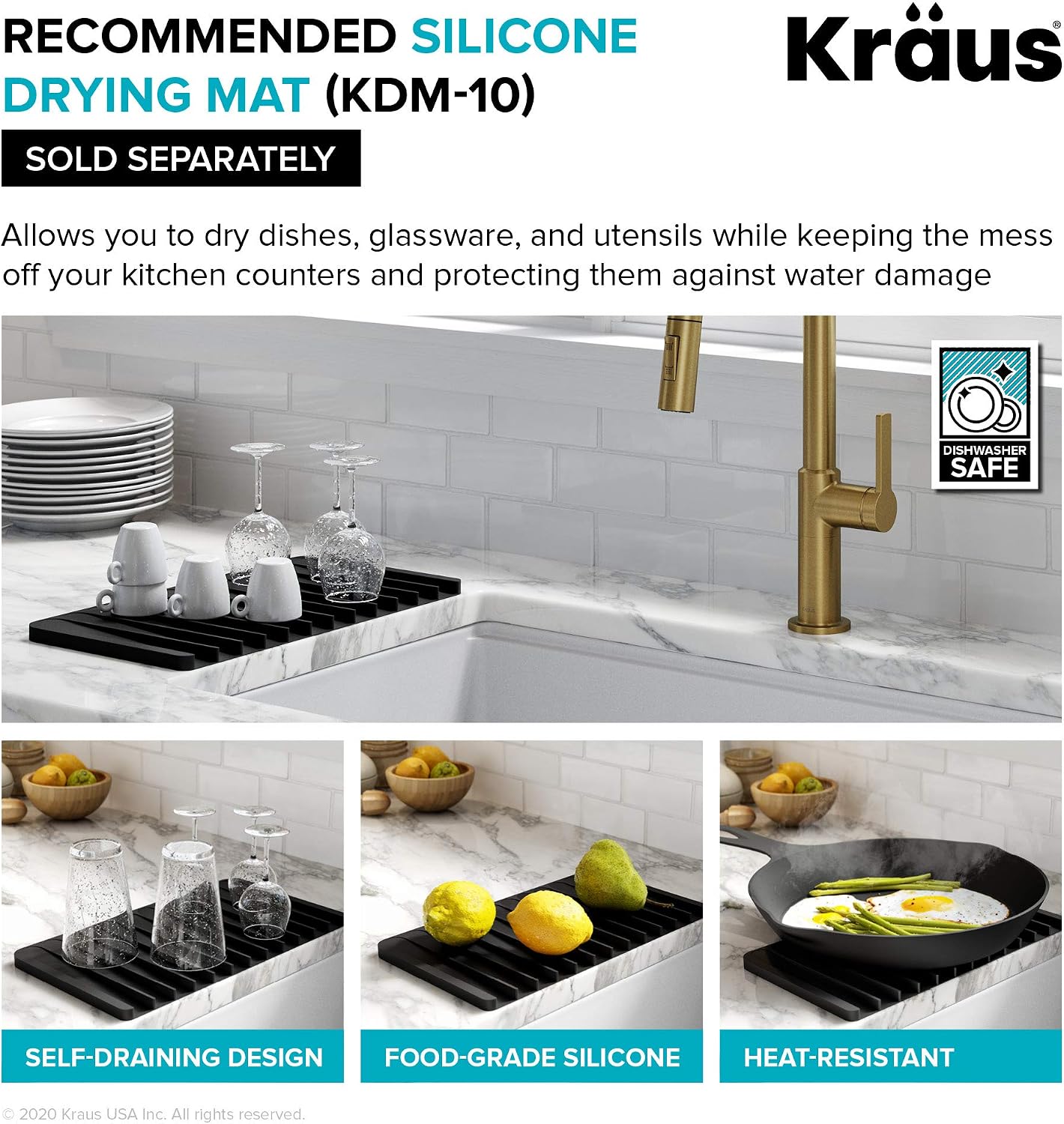 Kraus Kitchen Sinks Undermount - 33 Inch Stainless Steel Kitchen Sink, 60/40 Double Bowl, 16 Gauge, Model KHU103-33