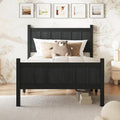 Twin Size Flat Panel Bed with Headboard & Footboard – Minimalist Modern Platform Bed with Wood Grain Finish, Shaker & Farmhouse, 11.5' Under-Bed Storage, Sleek & Functional (Black3, Twin)