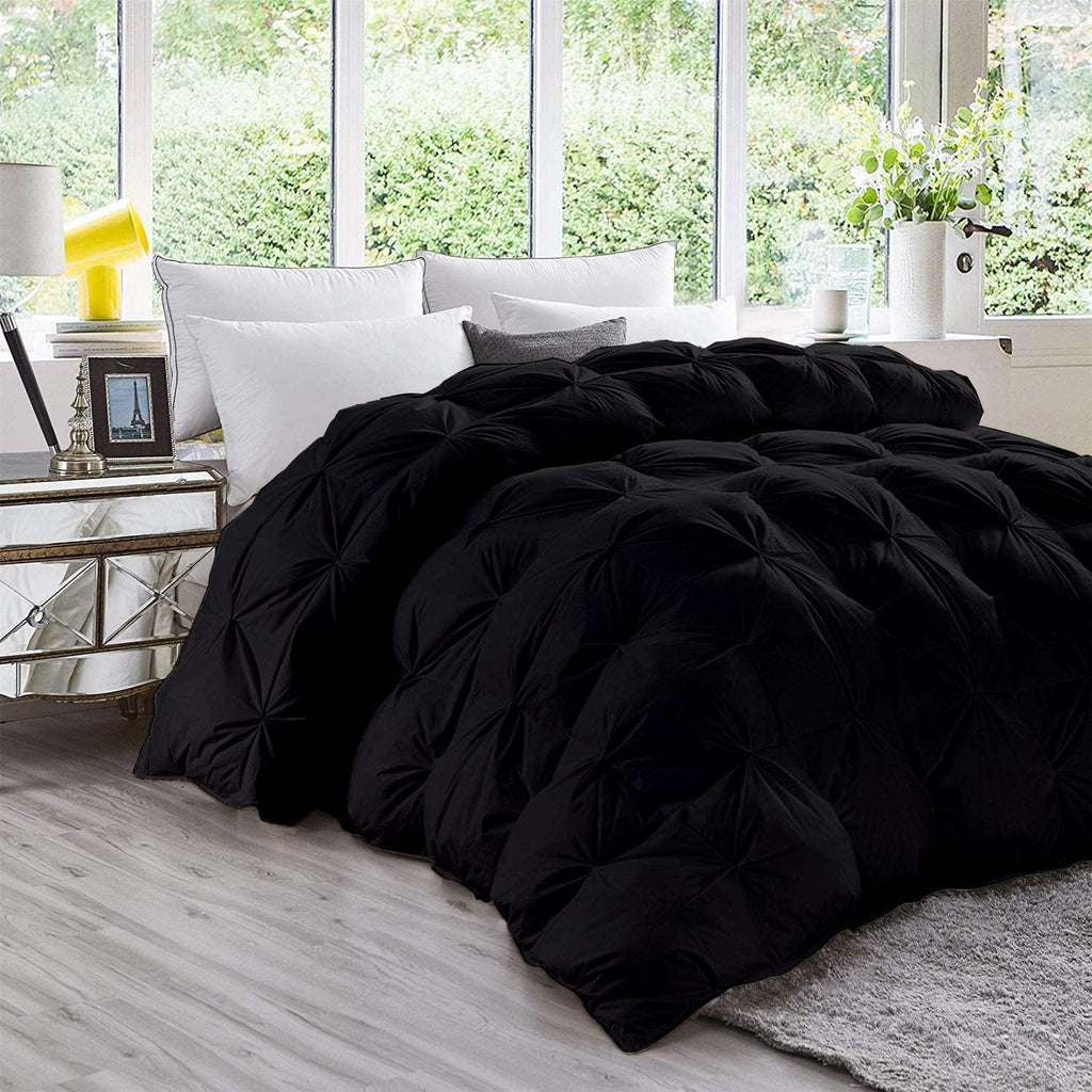 Super Soft 1000-TC All Season Down Alternative Comforter & 2pc Pillow Shams Super King (98' x 108') Inches Decorative Pintuck Comforter 100% Egyptian Cotton 600-GSM Fill & 8-Corner Tabs