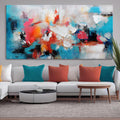 Large bstract Wall Art Canvas Wall Art for Living Room Hand-Painted Art in Blue and Pink Office Wall Decor Paintings for Wall Decorations Modern Wall Decor for Bedrooms and dining Room 29×58in