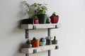 Urban Legacy Accent Shelves | Reclaimed Barn Plank | Set of 2 with Full Brackets (White Wash 18'x 4.5'x 2')