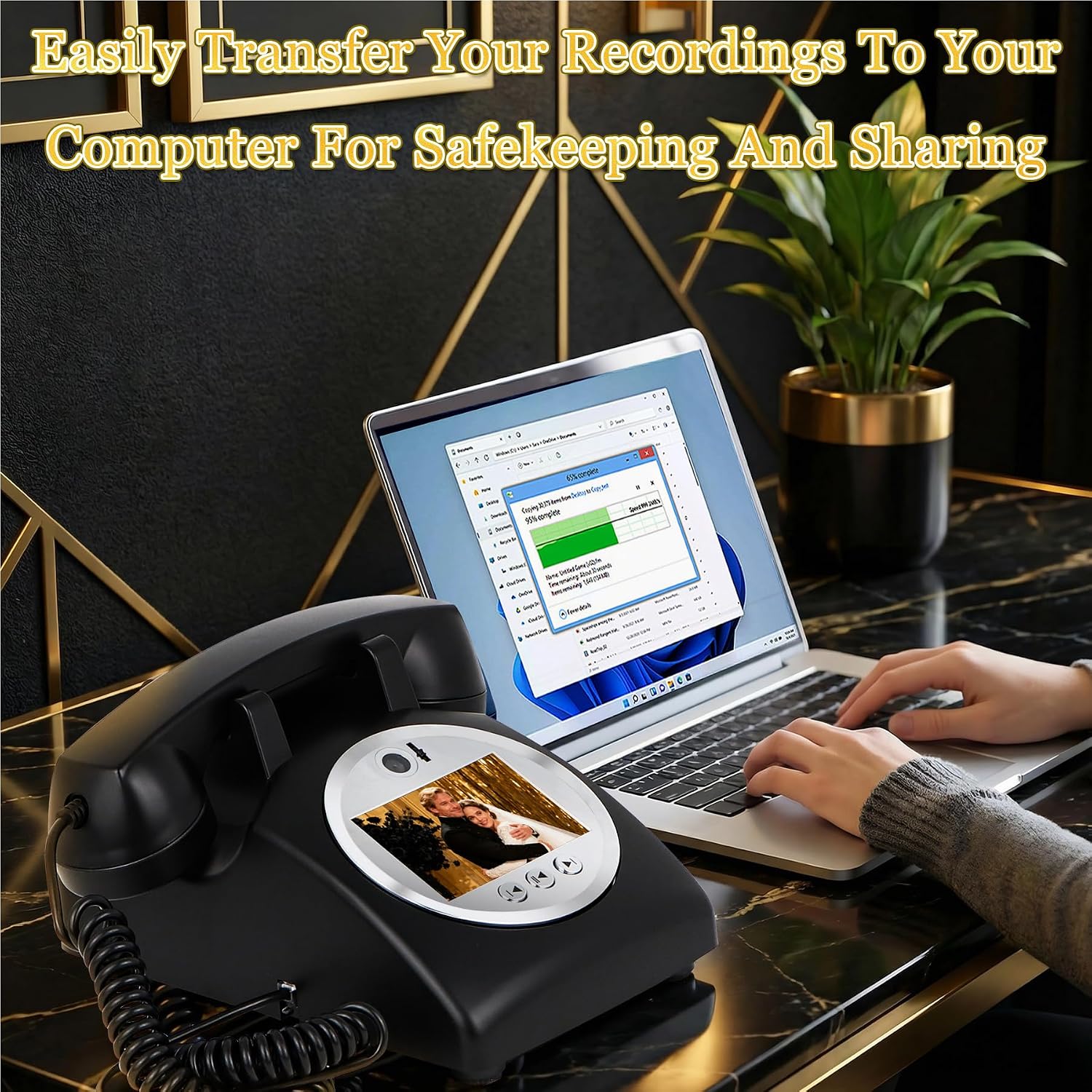 Video Audio Guest Book Wedding Phone, 1080P Video Guestbook Phone for Wedding, Bridal Shower, Birthday Party, Baby Shower, Anniversary Engagement (Matte Black)