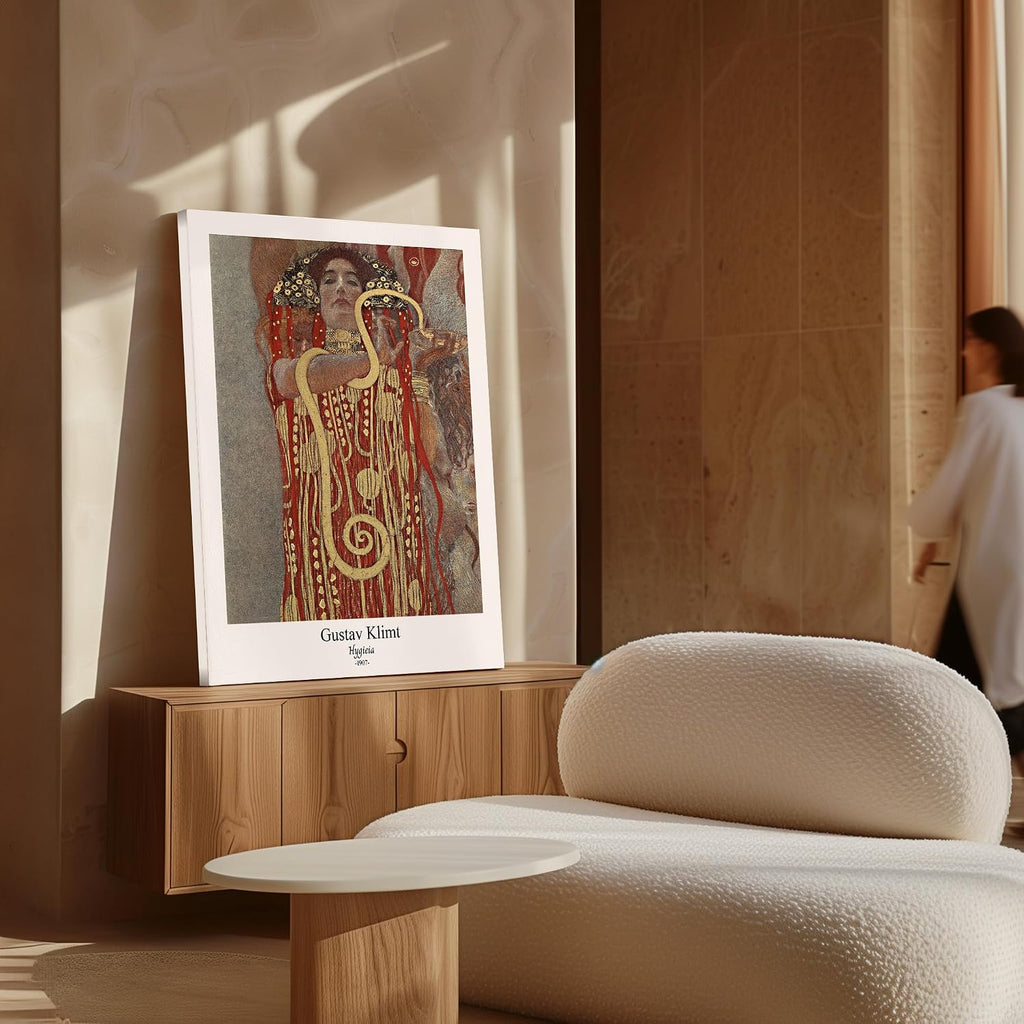 Poster Master Vintage Gustav Klimt Canvas - Retro Hygieia Print - Greek Goddess of Health Art - Classic Symbolism Painting - Art Nouveau - Aesthetic Living Room Decor - 24x32 STRETCHED Canvas
