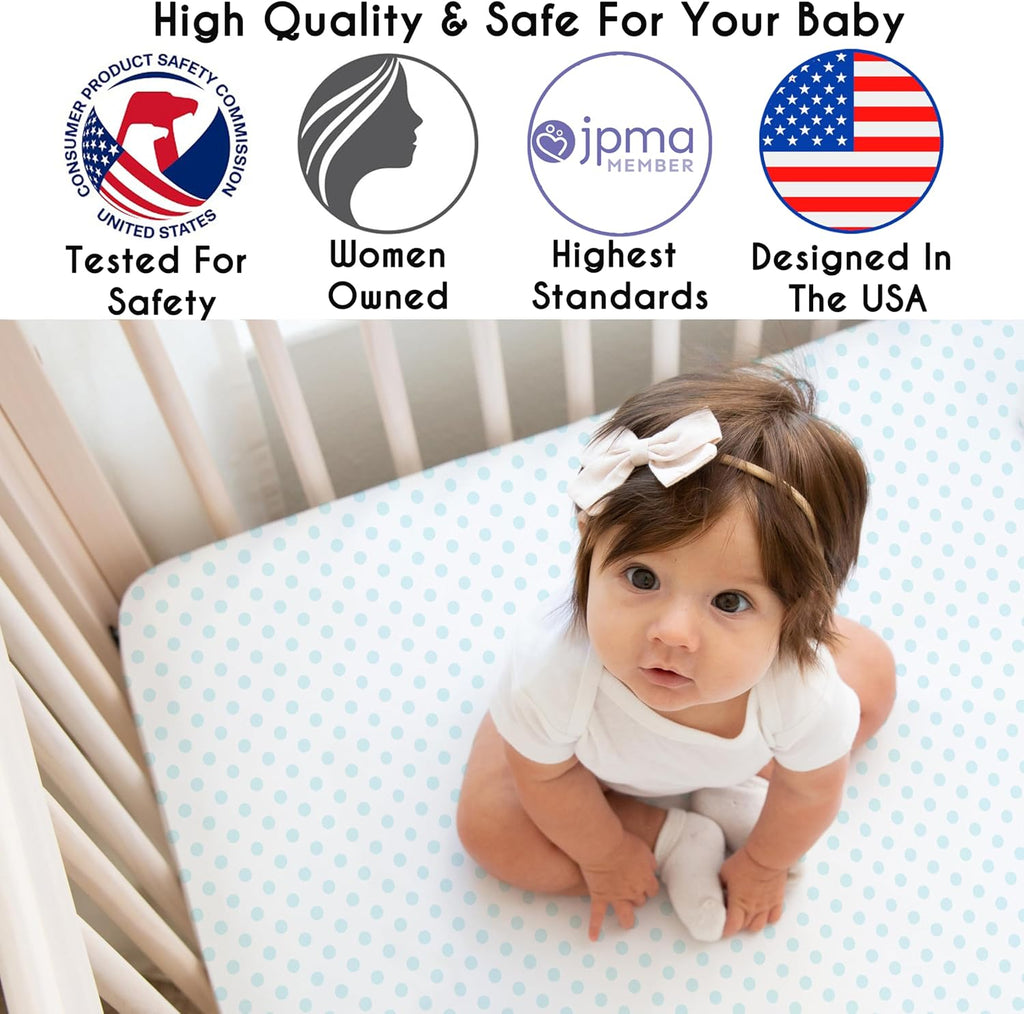 Sweet Jojo Designs 4-Piece Baby Crib Bedding Set (Pink/Blue Boho Floral) for Girls, Infants/Nursery incl. Blanket, Fitted Sheet, Skirt, Diaper Stacker (Watercolor, Rose, Polka Dot, Shabby Chic, Navy)