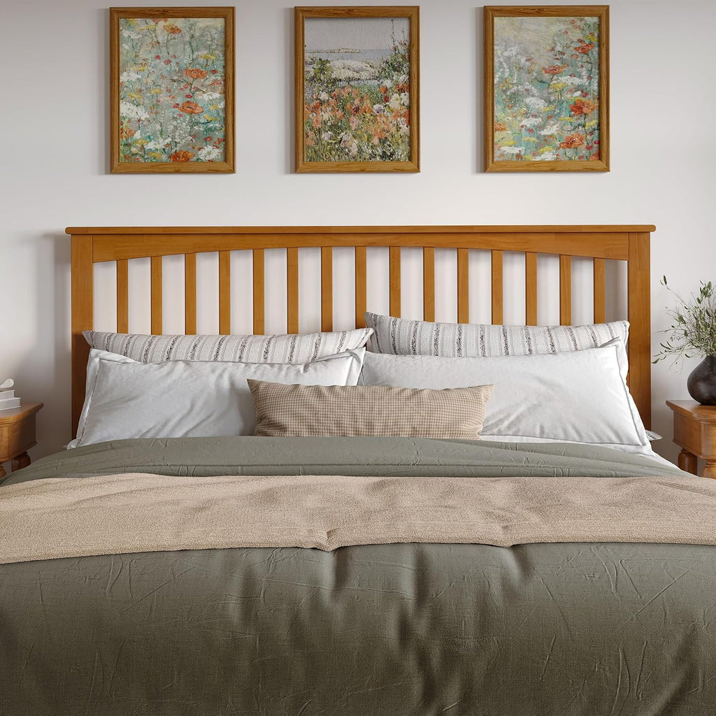 AFI, Mission King Solid Wood Headboard, Light Toffee