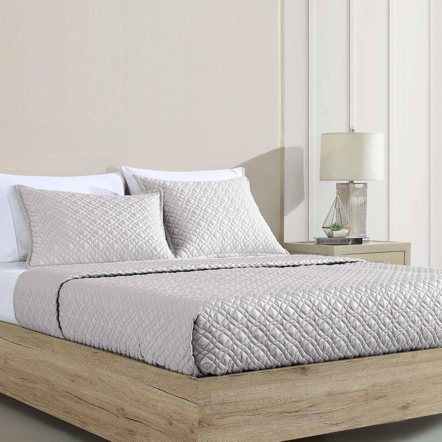 Riverbrook Home Noble Tencel Coverlet Set, King, Silver, 3 Piece Set