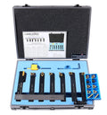 Accusize Industrial Tools 5/8' Shank 7-Piece Indexable Turning Tool Set with Extra Inserts, TiN-Coated C6 for Steel, 2387-2005PLUS