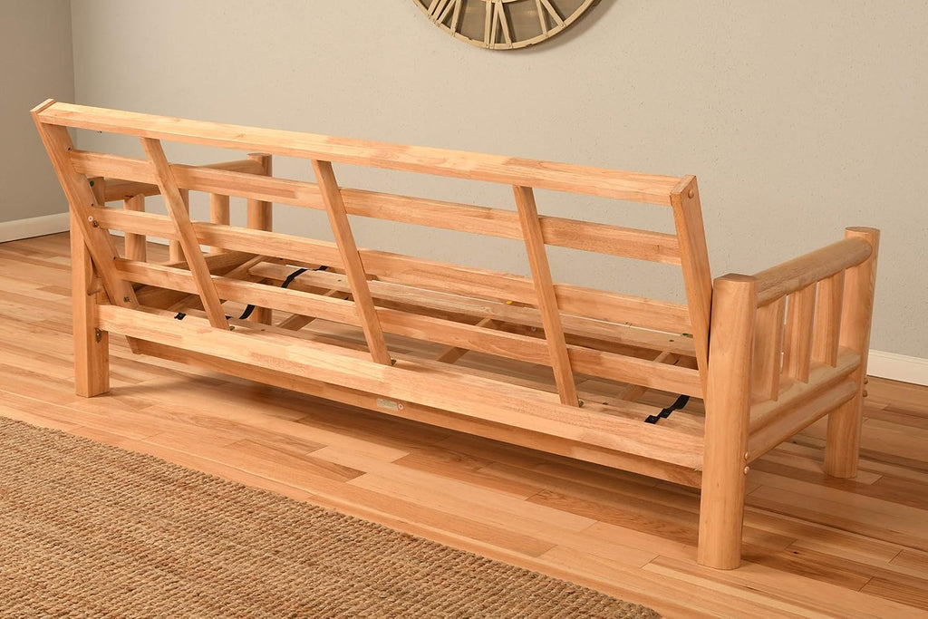 Kodiak Futons Lodge Futon in Natural Finish, Oregon Trail Saddle