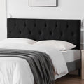 Howjoe Linen Upholstered Headboard King Size, Modern Diamond Tufting Solid Wood California King Headboard Only, Adjustable Height from 37' to 51' Head Board, Bed Frame or Wall Mount Headboards, Black