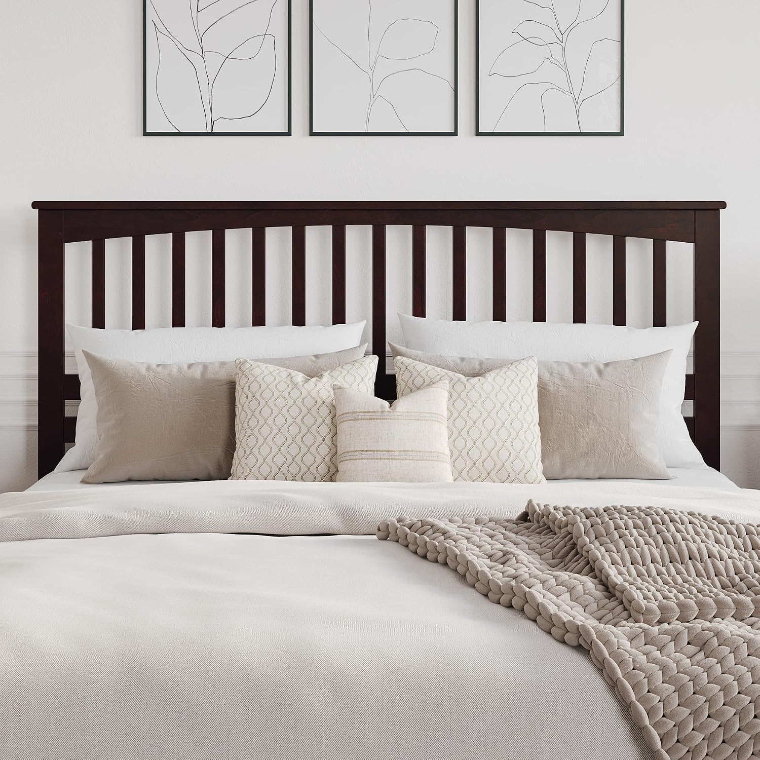 AFI, Mission King Solid Wood Headboard, Espresso