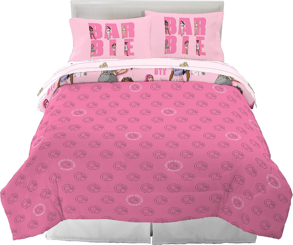 Franco Barbie Barbicore Bedding Super Soft Comforter and Sheet Set with Sham, 7 Piece Queen Size, (Official Licensed Product)