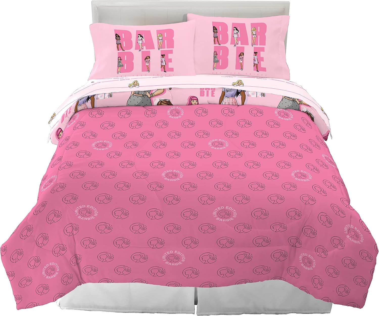 Franco Barbie Barbicore Bedding Super Soft Comforter and Sheet Set with Sham, 7 Piece Queen Size, (Official Licensed Product)