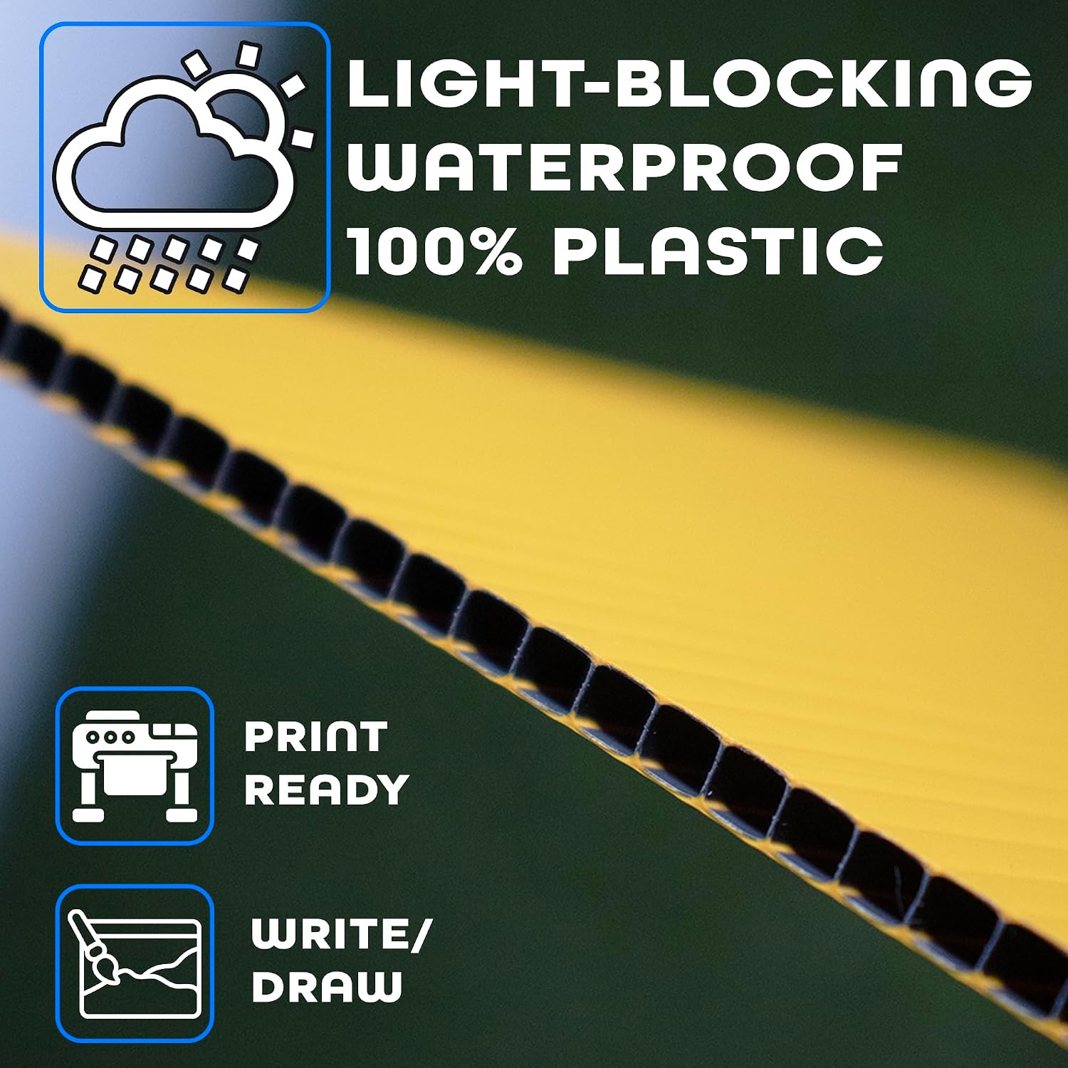 50 Large Yellow 24x18' Custom SmartFlute Yard Signs, Add Your Own Message Double-Sided Front and Back Printing Bundle Deal Weatherproof Corrugated Plastic