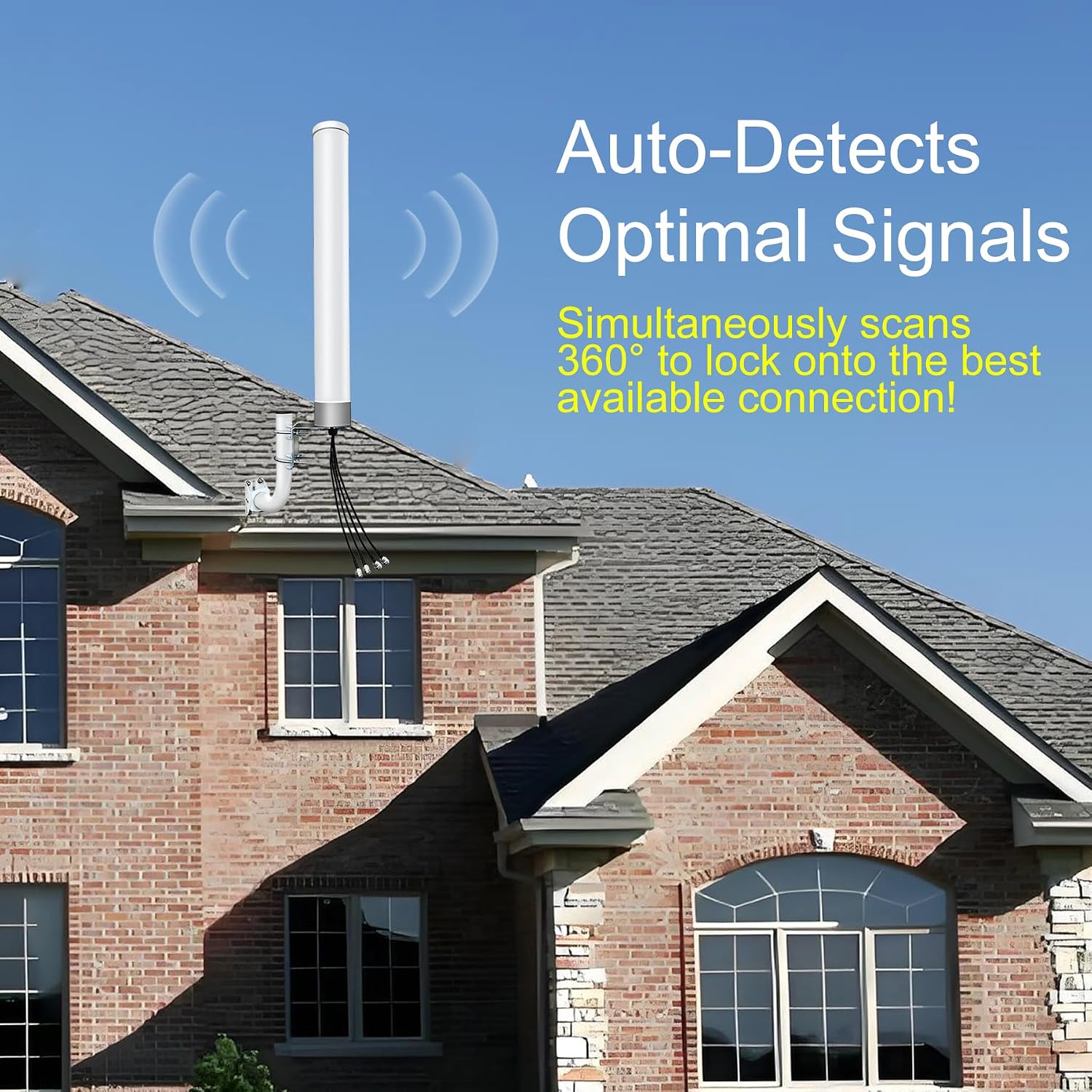 5G 4G 4x4 MIMO External Wide-Band Antenna Kit Outdoor High Gain Omni Directional Antenna with 32ft Cable for Cellular Hotspot Router Gateway Compatible with Verizon, AT&T T-Mobile Home Internet