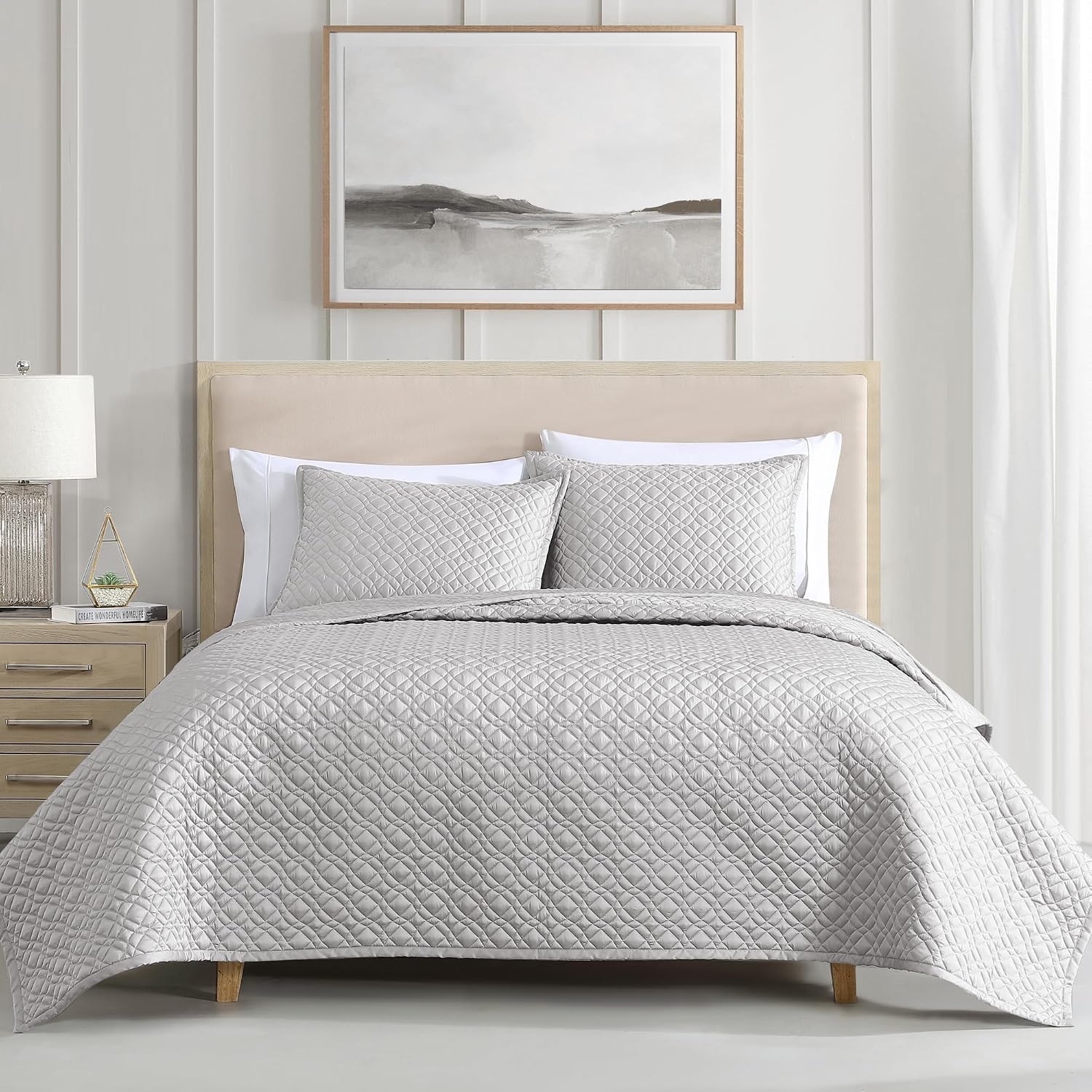 Riverbrook Home Noble Tencel Coverlet Set, King, Silver, 3 Piece Set
