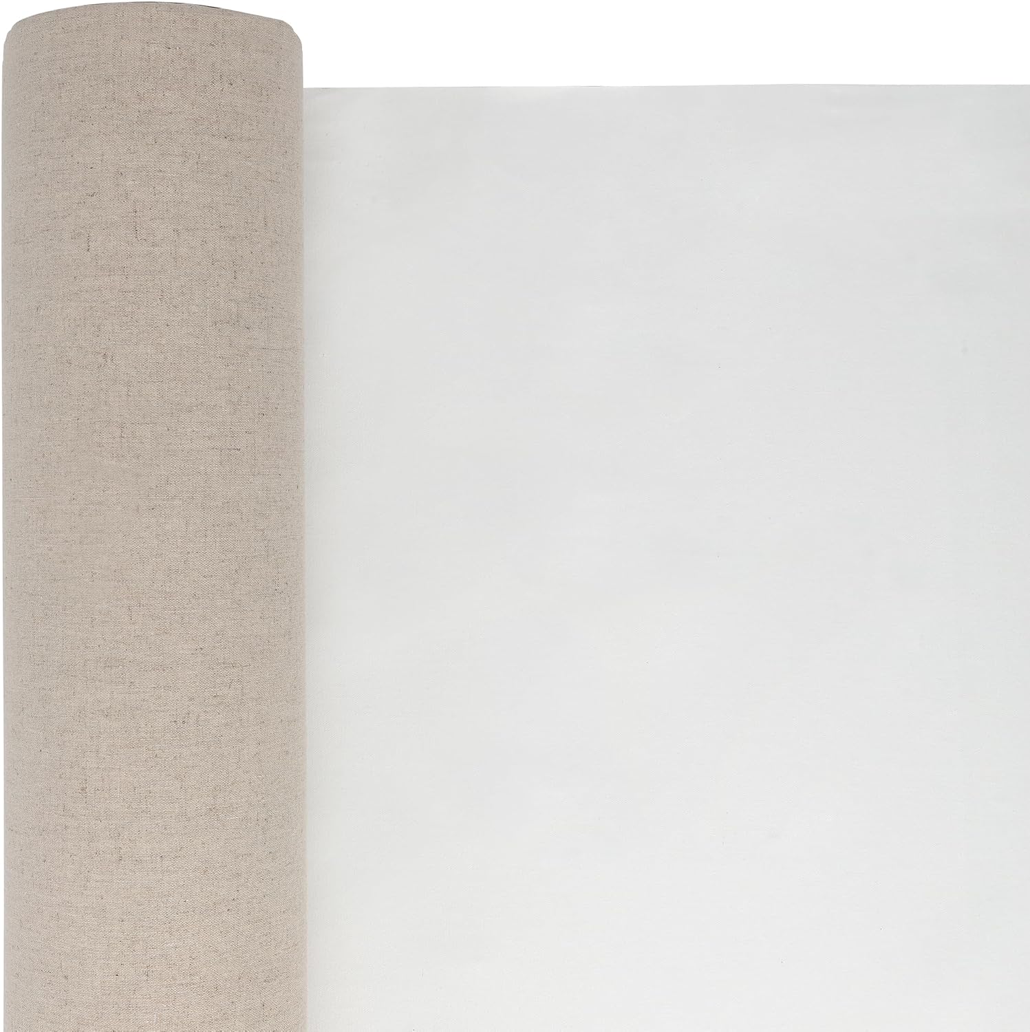 Centurion 11 oz. Acrylic Primed 100% Linen Canvas Roll, 84' x 6 Yards Double Primed Medium Weight with Even Surface Texture - Archival Ready to Stretch Linen Canvas Material for All Wet Media