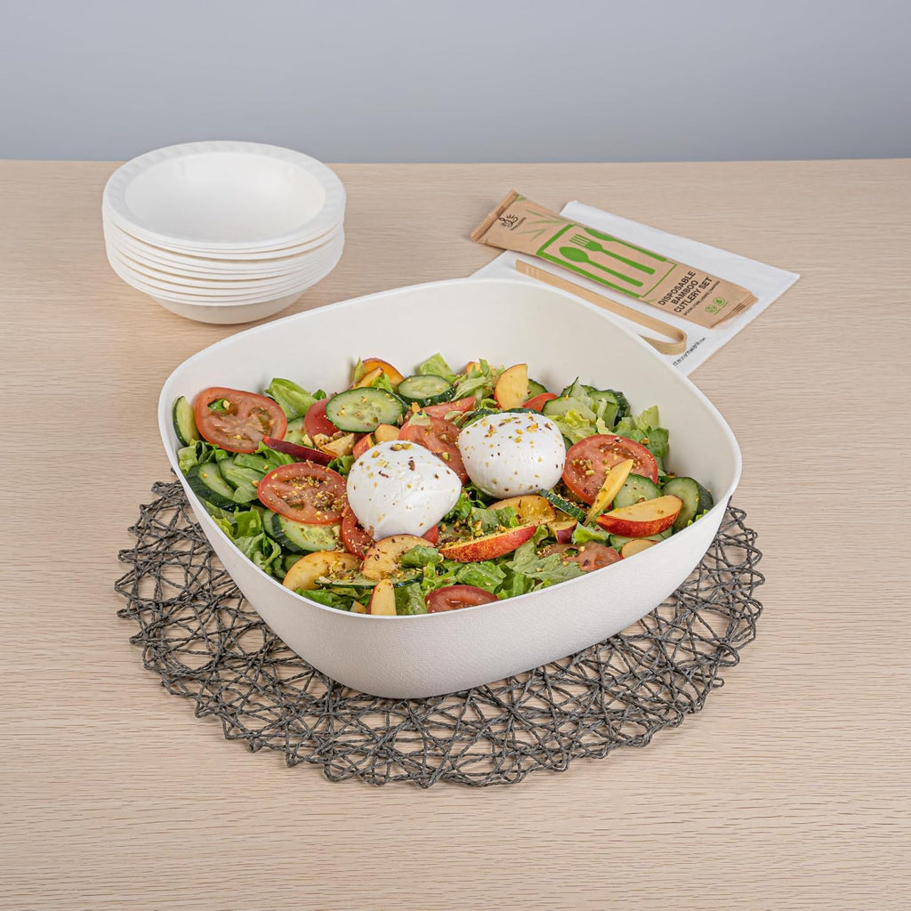 Indo 6.3 Inch Square Palm Plates, 100 Microwavable Palm Leaf Dinner Plates - Freezable, No PFAS Added, Areca Palm Leaf Plates, Oven-Ready, For Hot & Cold Foods - Restaurantware