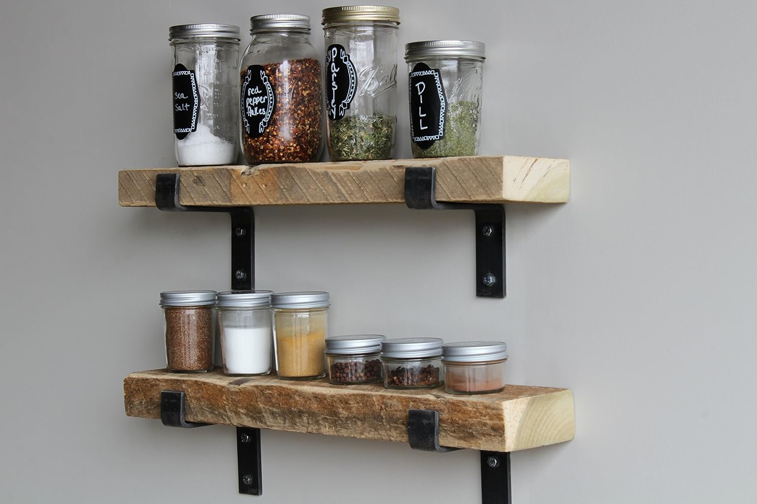 Urban Legacy Accent Shelves | Reclaimed Barn Plank | Set of 2 with Full Brackets (Natural 18'x 4.5'x 2')