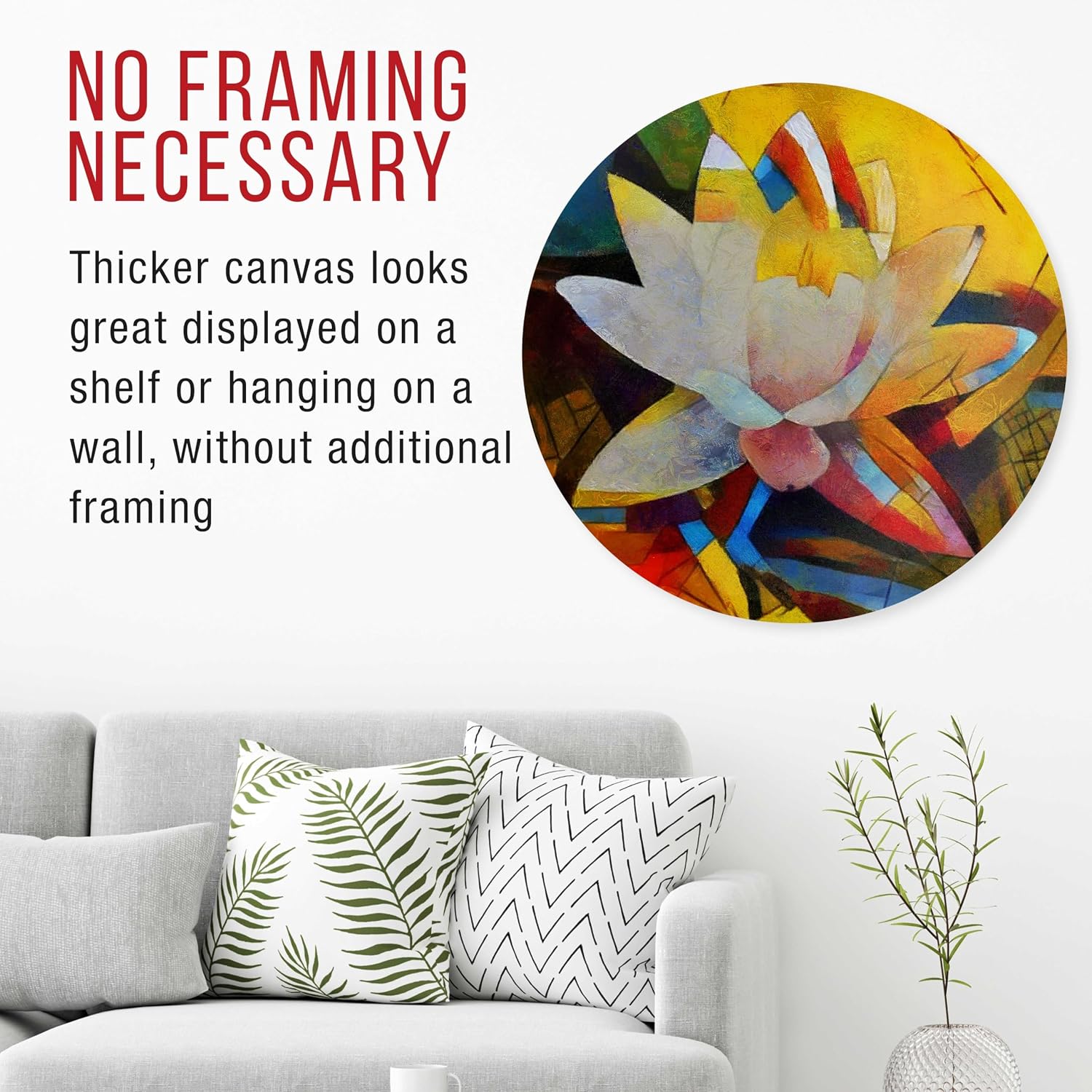 U.S. Art Supply 36 inch Diameter Round Gallery Depth 1-1/2' Profile Stretched Canvas 2-Pack - Acrylic Gesso Triple Primed 12-Ounce 100% Cotton Acid-Free Back Stapled Pouring Art