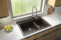 Karran QT-711 Drop-In Quartz Composite 33 in. 1-Hole 60/40 Double Bowl Kitchen Sink in Brown