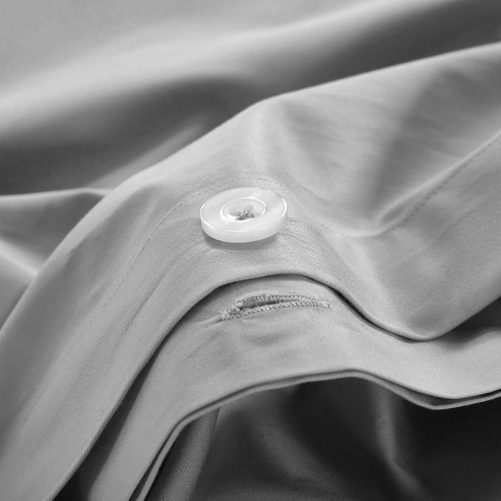Casabolaj Equilibrio 2 Pieces Casual Duvet Cover Set-100% Egyptian Cotton Sateen 400 Thread Count-Modern Minimalist Bedding Sets Cross Patchwork Manufacturing-Silver/Grey Color (Twin)