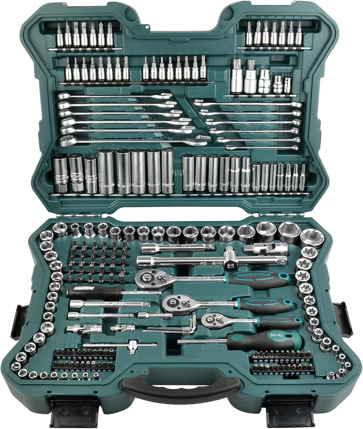 Brüder Mannesmann 215-piece socket wrench set 1/4' 3/8' 1/2' | M98430