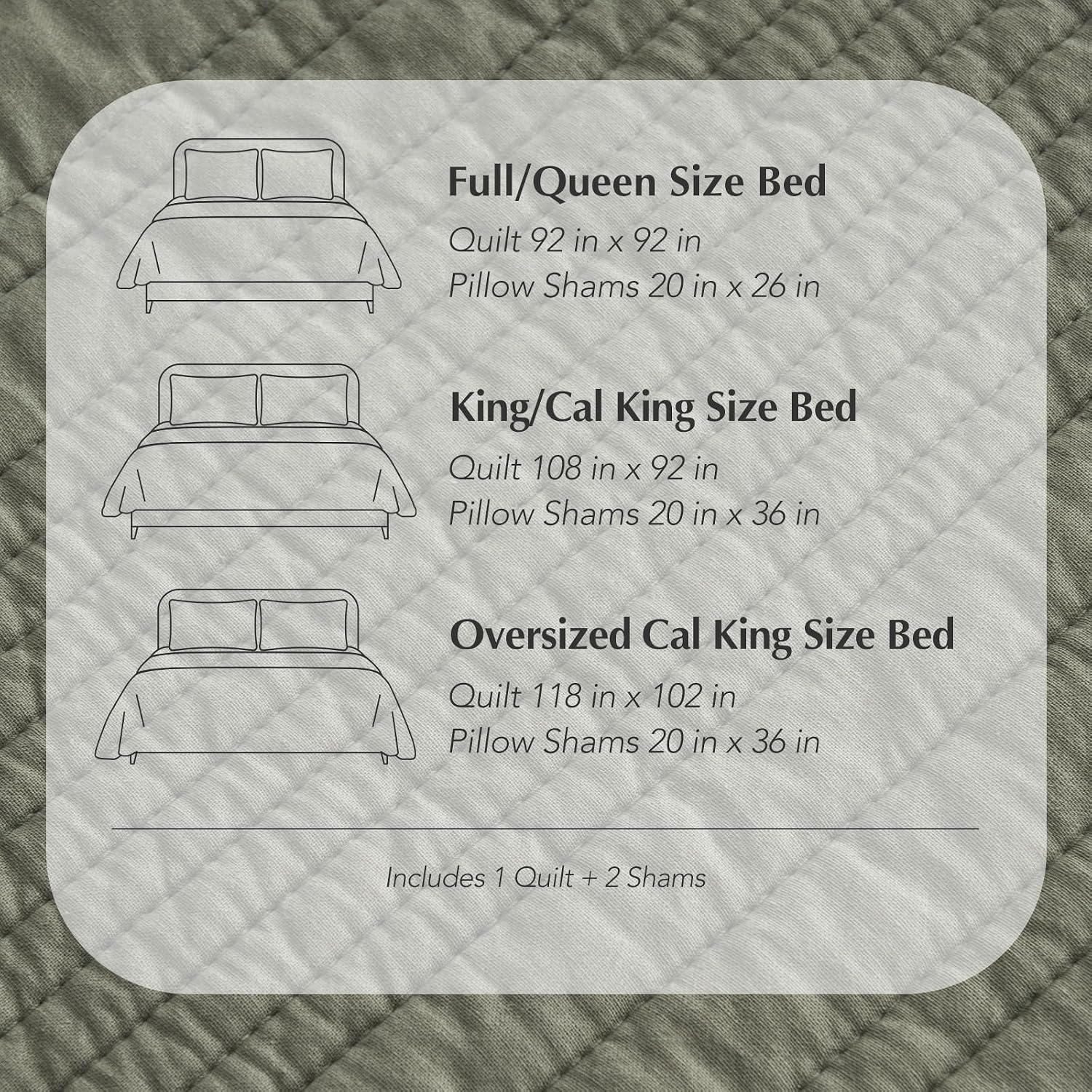 EVERGRACEHOME 100% Cotton Modern Lines Quilt Set Oversized King, Pre-Washed Soft Striped Coverlet Bedspread, 3 Piece Lightweight Bedding Set for All Season, with 2 Pillow Shams, Olive Green