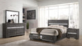Style Full 4 Storage Bedroom Set Made with Wood in Gray