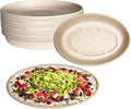 32oz Oval Disposable Compostable Paper Burrito Bowls Heavy-Duty, Eco-Friendly Oval Bowls Natural Bagasse Unbleached, Heat Resistant, 100% Biodegradable Salad Bowls Alternative to Plastic (500)