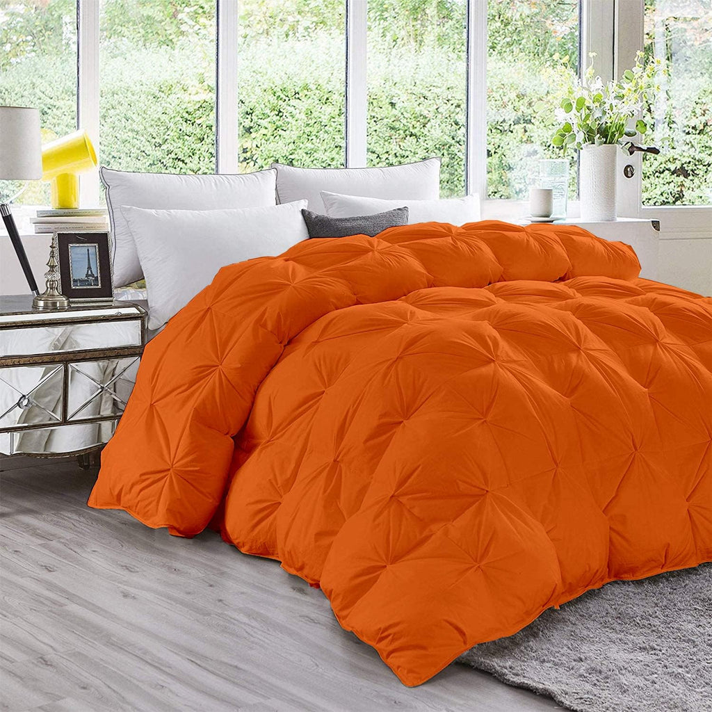 Super Soft 1000-TC All Season Down Alternative Comforter & 2pc Pillow Shams Super King (98' x 108') Inches Decorative Pintuck Comforter 100% Egyptian Cotton 600-GSM Fill & 8-Corner Tabs