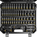BOEN 1/2' Drive Impact Socket Set, 65-Piece Standard SAE (3/8' to 1-1/4') & Metric (10mm-24mm) Deep & Shallow Socket with Embossed Painted Marking, Includes Adapters, Ratchet Wrench, Extension Bars