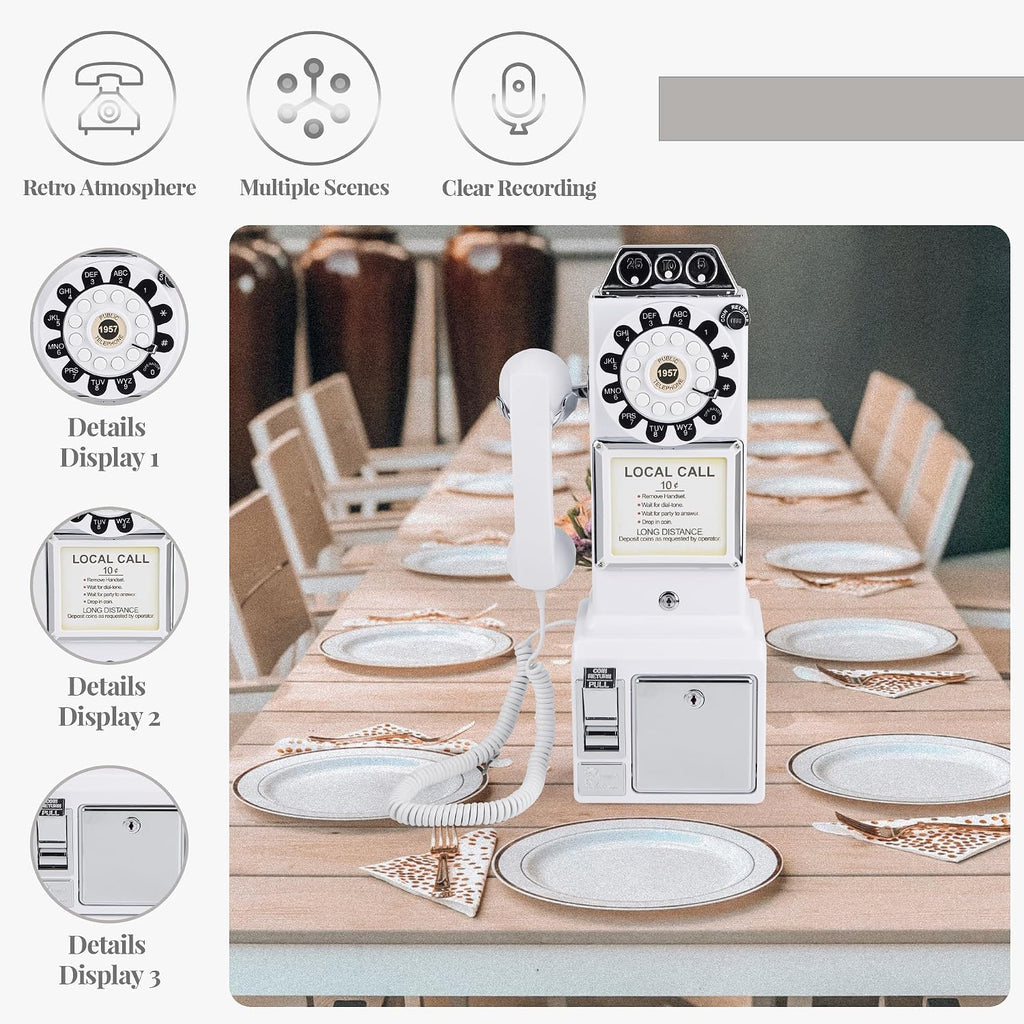 Audio Guest Book Wedding Phone, Retro Audio Phone Guestbook with Clear Voice Recording for Wedding Reception, Bridal Shower, Birthday, Baby Shower, Anniversary, Engagement