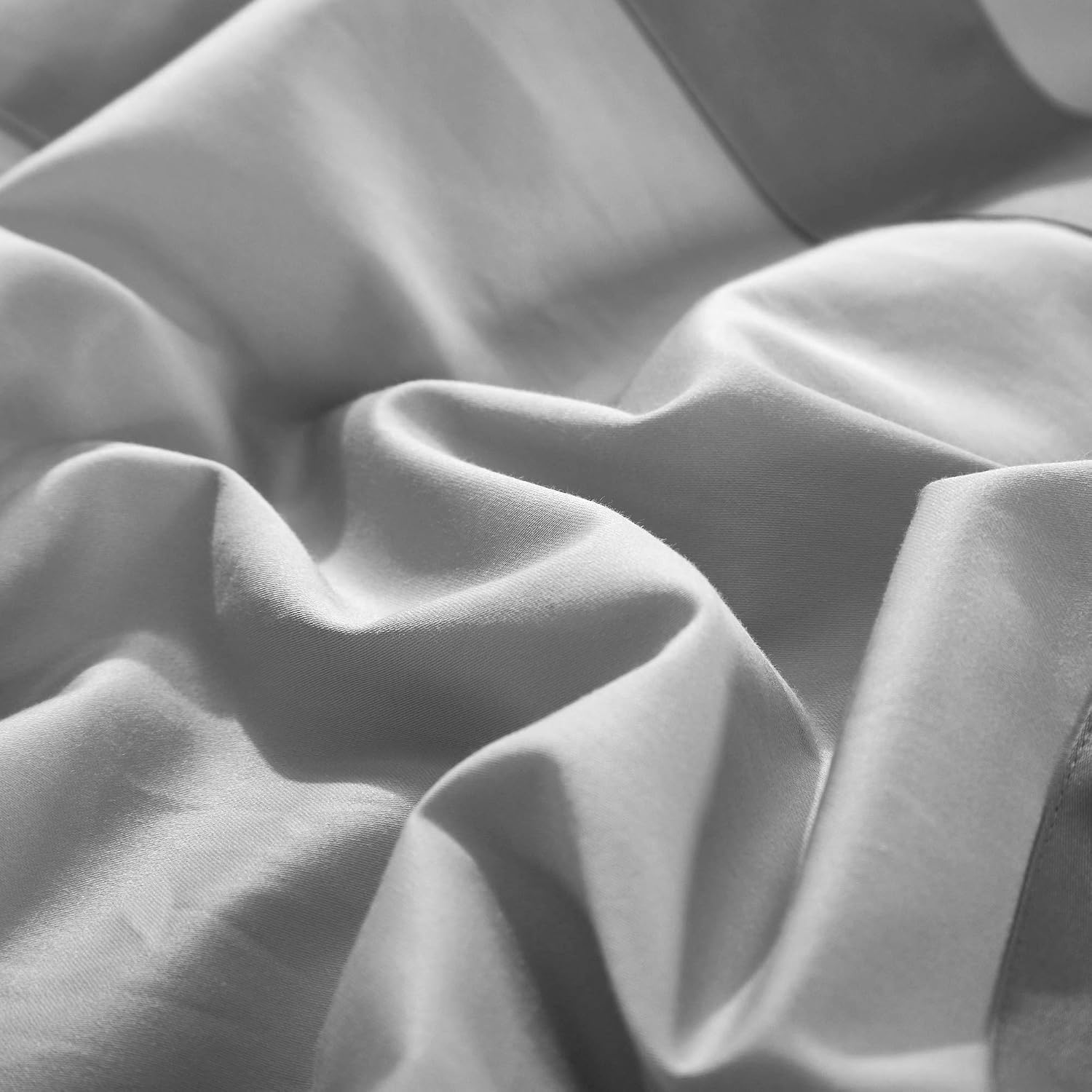 Casabolaj Equilibrio 2 Pieces Casual Duvet Cover Set-100% Egyptian Cotton Sateen 400 Thread Count-Modern Minimalist Bedding Sets Cross Patchwork Manufacturing-Silver/Grey Color (Twin)