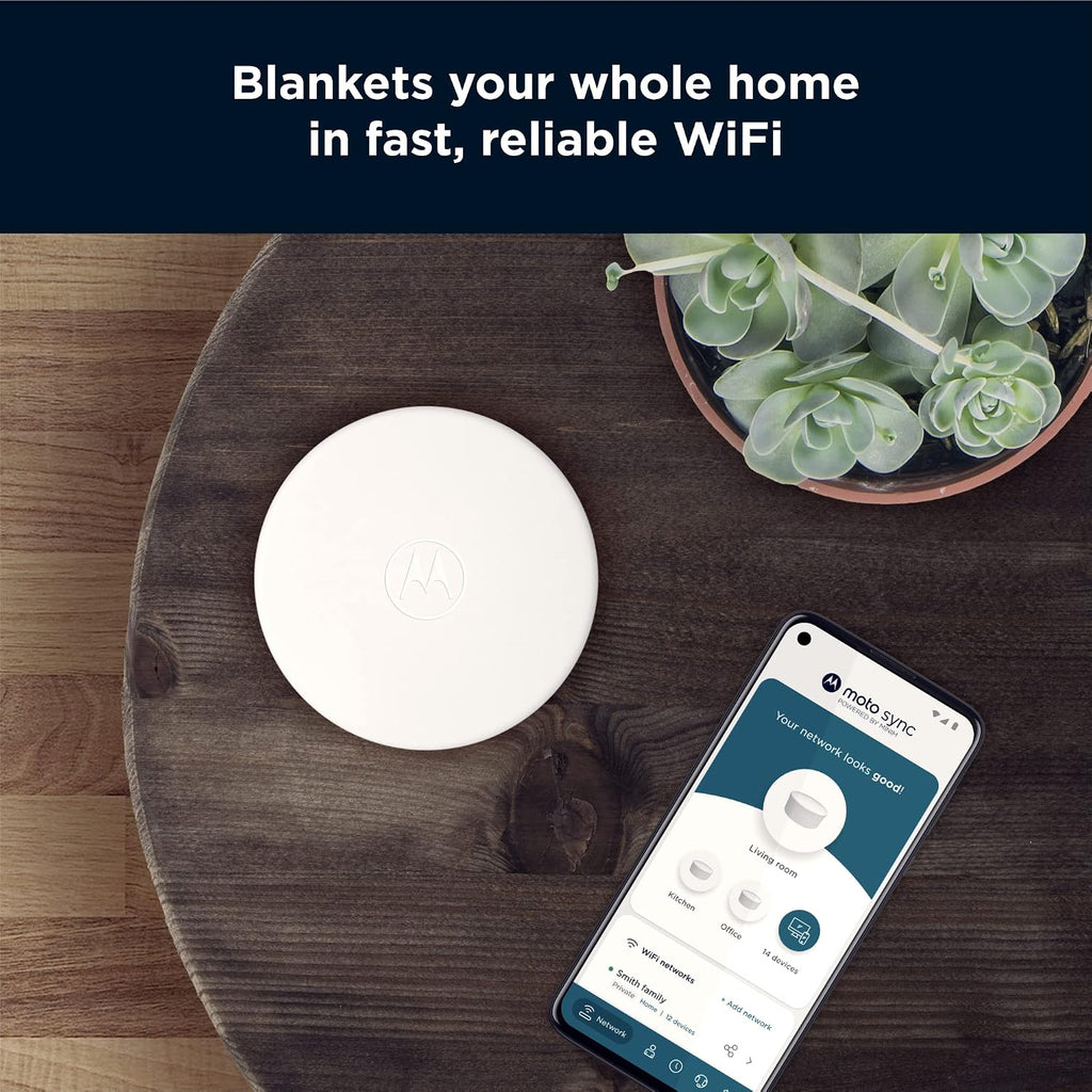 Motorola Q11 Mesh WiFi 6 Router 3 Pack | Fast, Reliable WiFi, Quick Easy Setup, Auto Security, Parental Controls, Advanced Motosync App | Replaces Router and Extender | AX3000