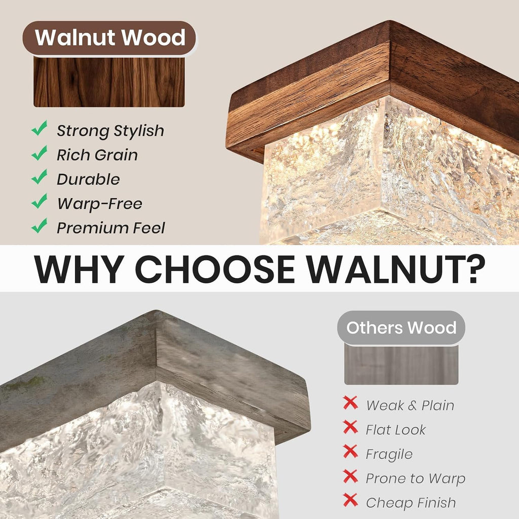 Wood Linear Chandelier,Dimmable Kitchen Island Lighting with Remote,Modern LED Pendant Light Fixture for Dining Room Over Table,Walnut Linear Chandeliers for bar,Living Room,Pool Table, 3000K-6000K.
