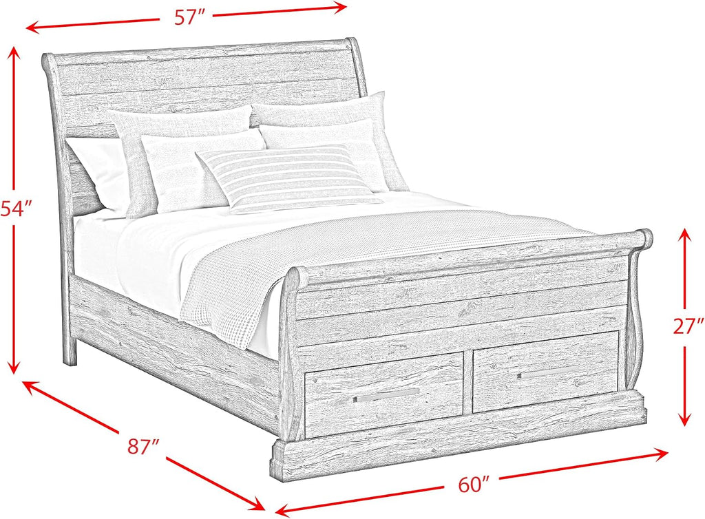 Picket House Hyde Full Sleigh Storage 3PC Bedroom Set in Charcoal
