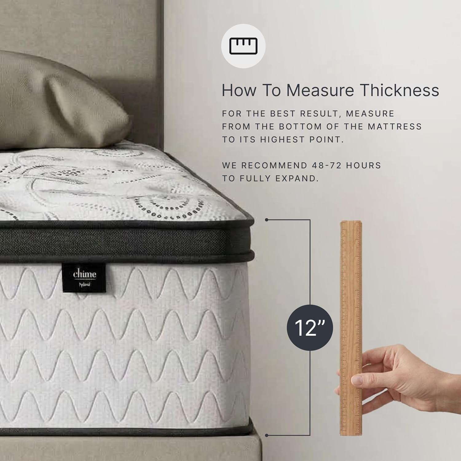 Signature Design by Ashley Chime Memory Foam 12' Full Mattress with Thick Memory and Support Foam for Pressure Relief, Fiberglass Free, Mattress In A Box