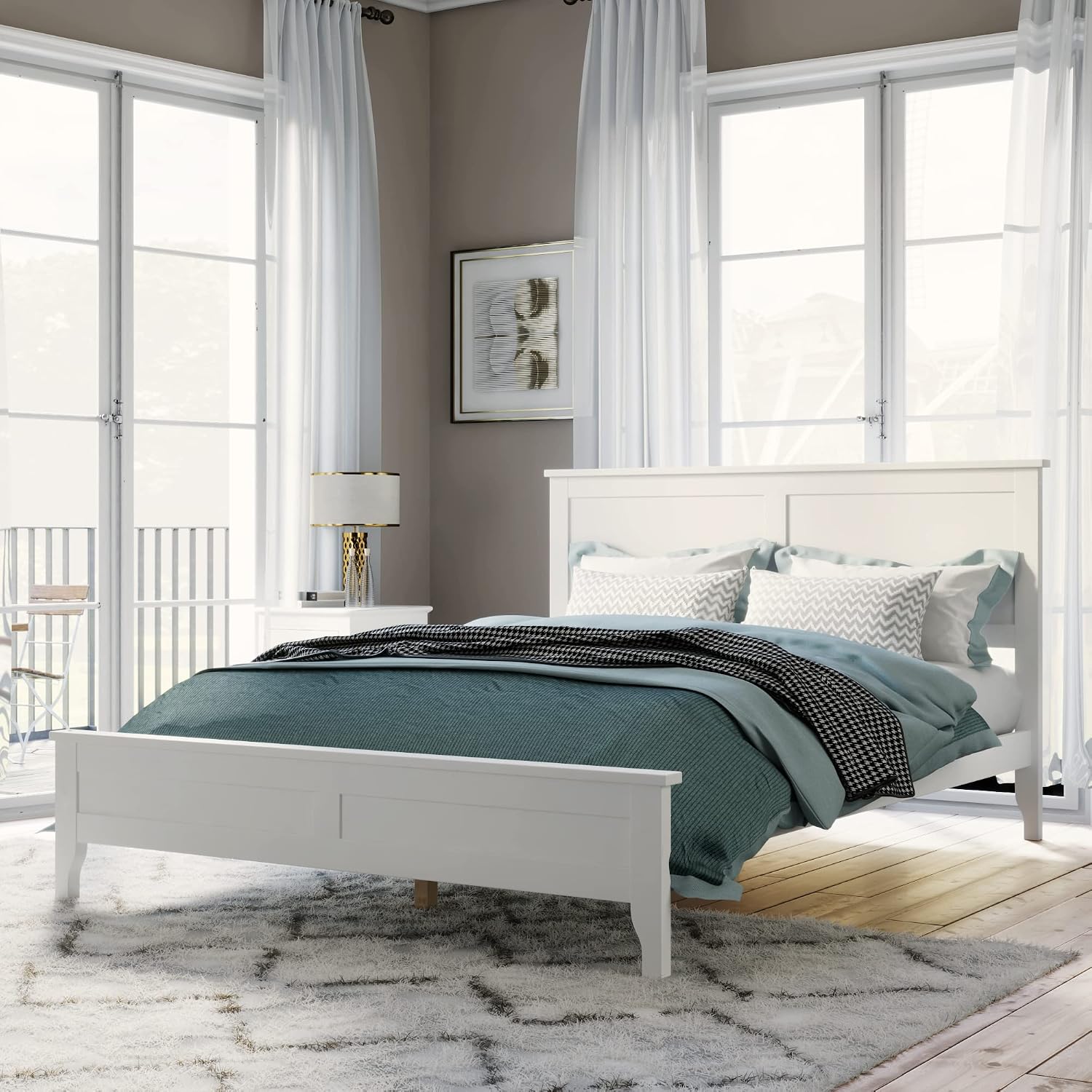 White Solid Wood 3 Pcs Full Bedroom Sets (Old SKU:BS315100AAK)