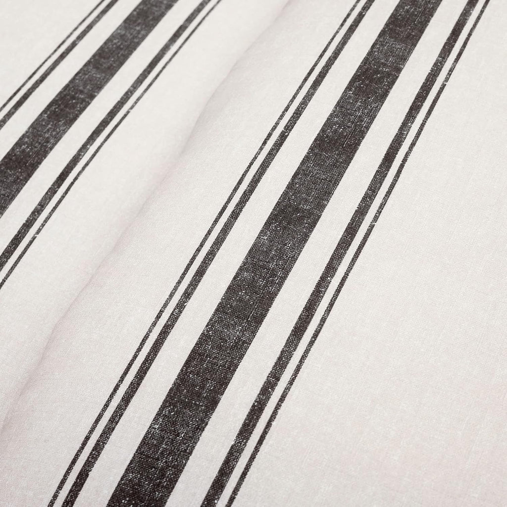 Lush Decor Farmhouse Stripe Reversible Cotton Comforter Set, 3 Piece Set, King, Black - Cozy Farmhouse Bedding Set - Rustic Decor - Striped Comforter - Modern Farmhouse Bedroom Decor